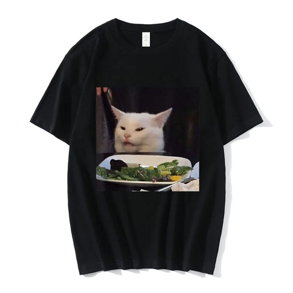 

Крутая футболка с изображением кошки и мема для ужина, забавная смешная футболка с изображением Интернет-радио, для девочек и мальчиков, Мужская футболка большого размера с коротким рукавом в стиле Харадзюку, для спортзала
