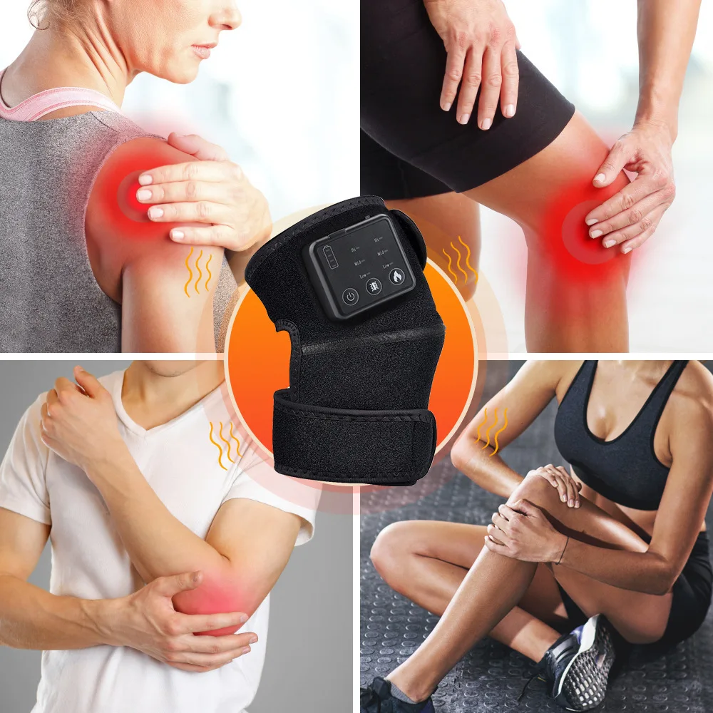 Heat Therapy Knee Support Brace Wrap Heated Vibration Massage Knee Joint Pain Relief Arthritis Rheumatism Treatment Far Infrared