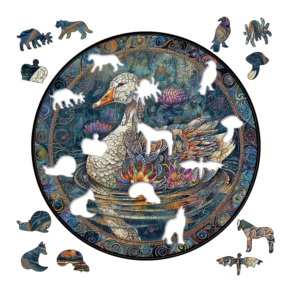 Peacock Duck Little Bird Animal Wooden Puzzles Montessori Games Boy 3d Wooden Puzzle Adults Christmas Board Games