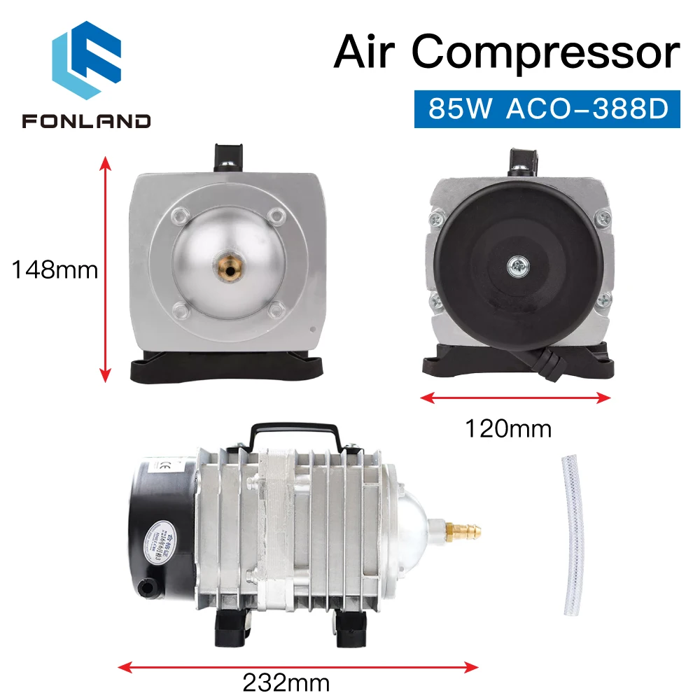 FONLAND 85W ACO-388D 공기 압축기 CO2 레이저 조각 절단기 용 전기 자기 공기 펌프