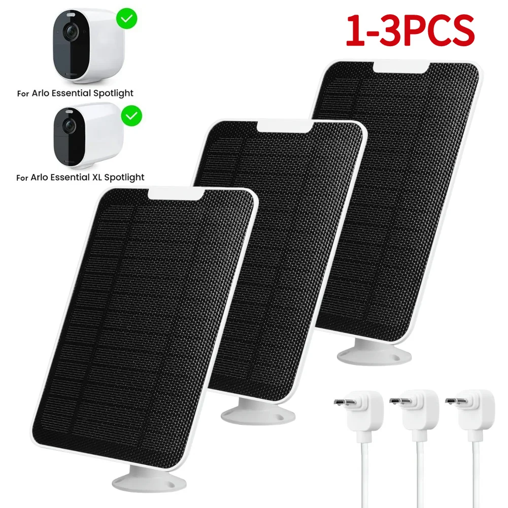 Caricabatterie Per Pannello Solare 1-3 Pcs 5 W Kit Pannello Solare Resistente Alle Intemperie Ip65 Supporto A Parete Regolabile A 360 ° Per Fotocamera