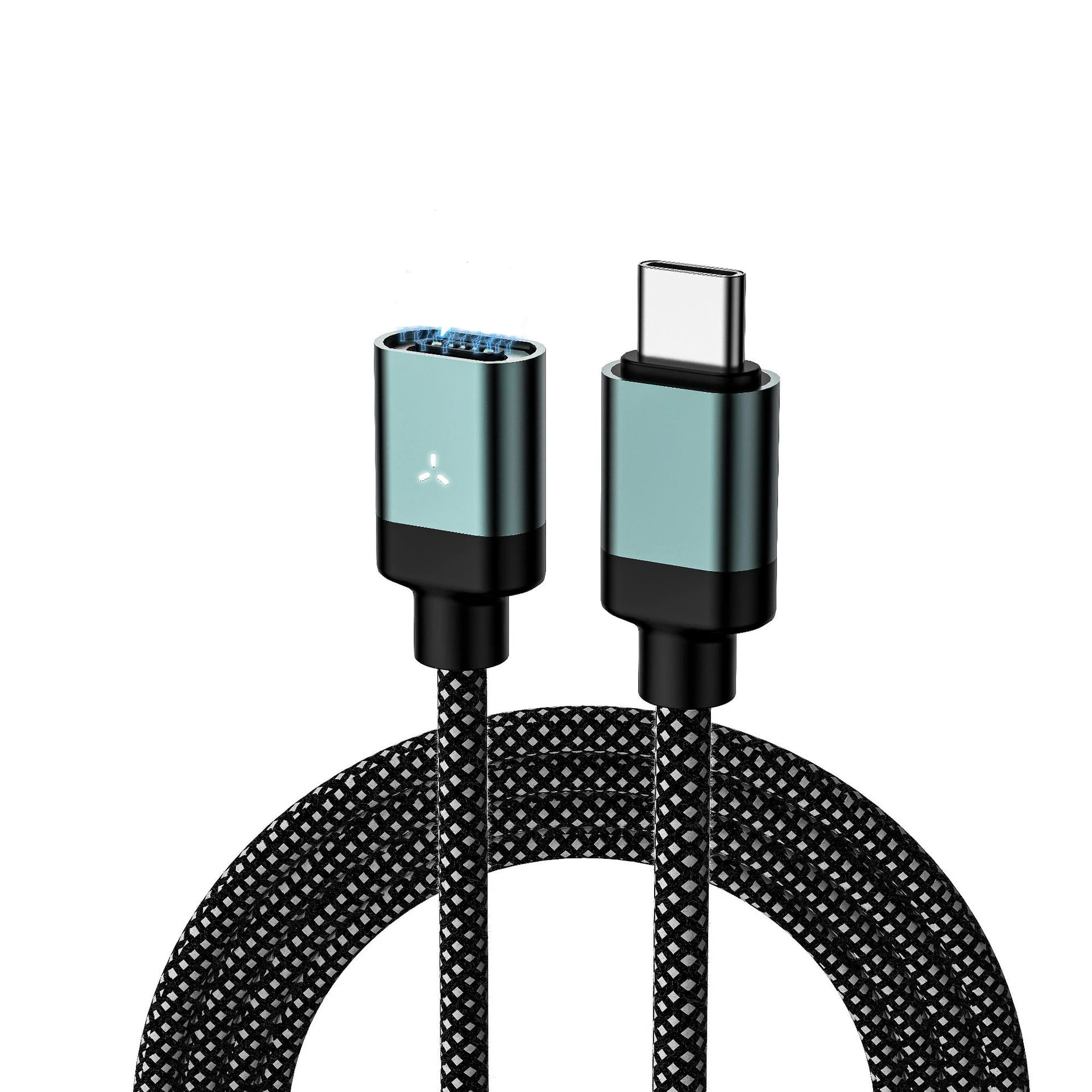 Premium Nylon Braided Magnetic USB-C Fast Charging Cable - 1.2M, 100W Capacity