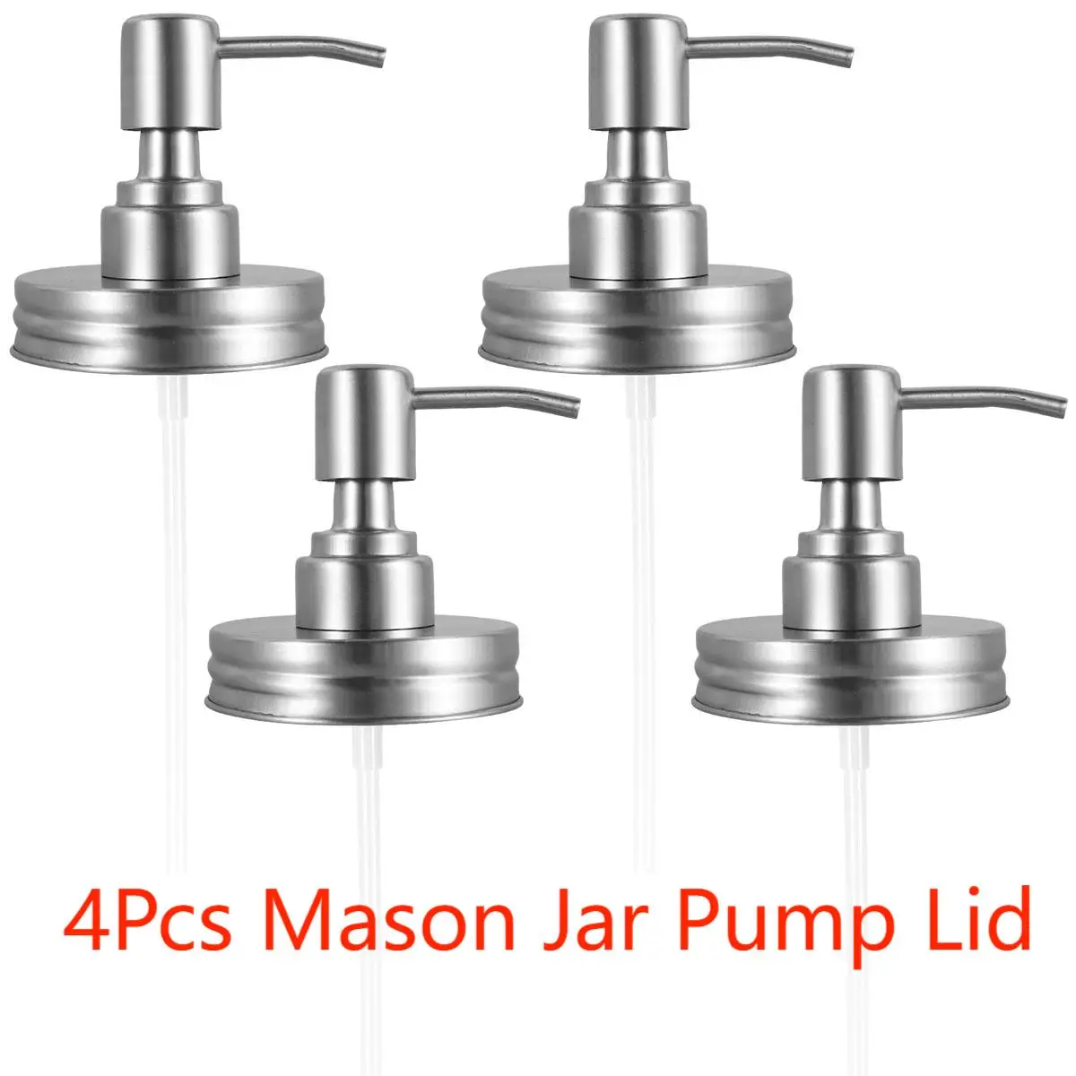 Mason Jar Soap Dispenser Lid and Pump 304 Stainless Steel Leakproof Soap Dispenser Pump Replacement for Home Kitchen Bathroom