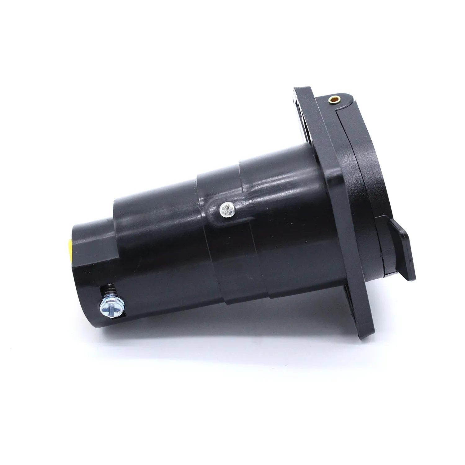 1PCS Car 12V 7 Pin Round Trailer Plug Socket Adapter Wiring Connector 7-Way RV Trailer Connector For American Auto Parts Black