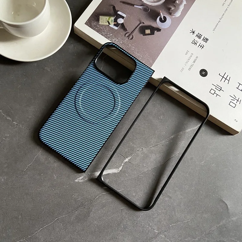 Magnetic Carbon Fiber Soft TPU Folding Case with Magsafe Charge for Google Pixel 9 Pro – Anti-Knock Protection