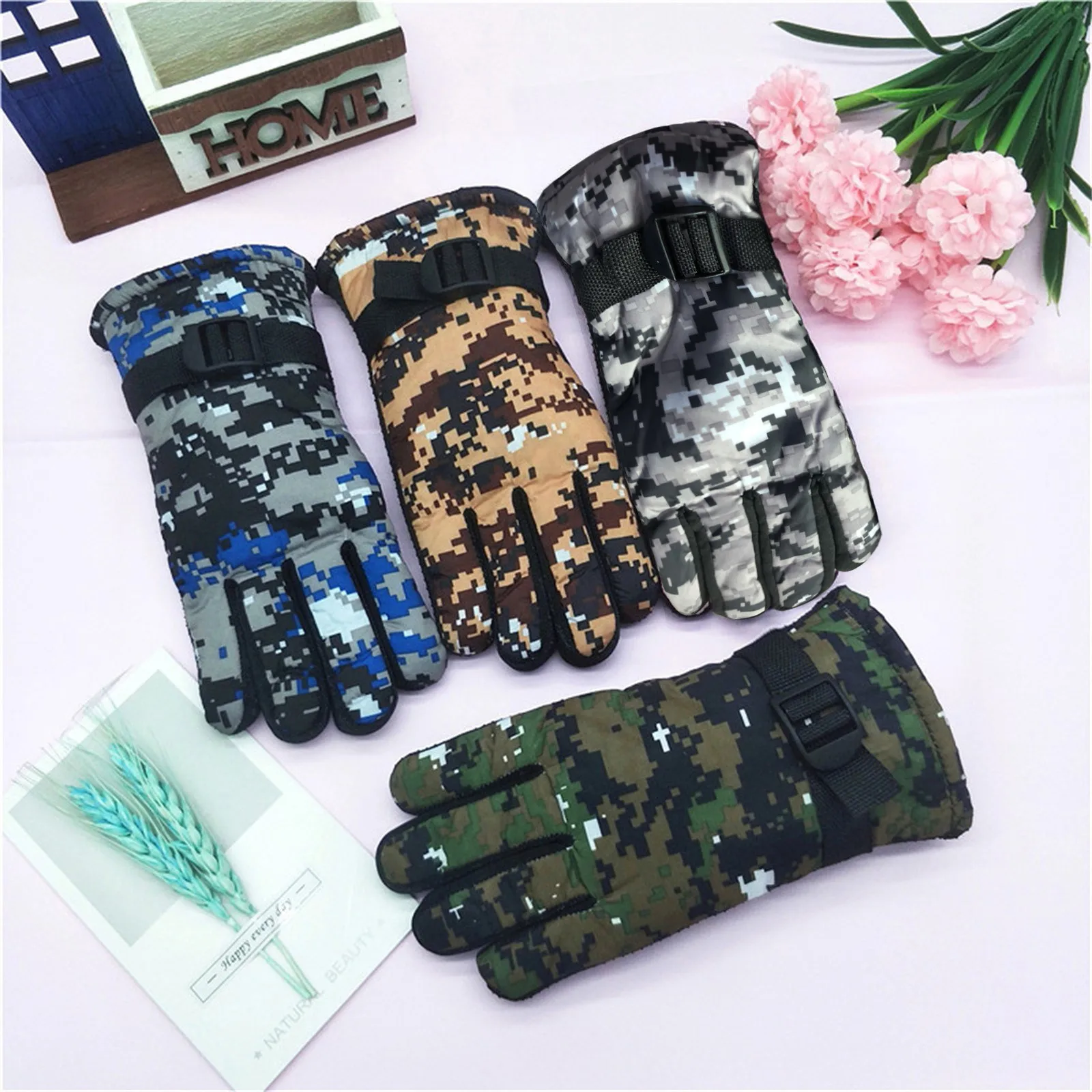 Kids Winter Warm Gloves Windproof Cold Weather Outdoor Sports Gloves For Boys Girls Fleece Snow Ski