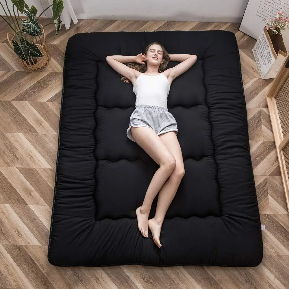 Japanese Floor Futon Mattress, 4" Thicken Tatami Mat Sleeping Pad Foldable Roll Up Boys Girls Dormitory Mattress Kids Lounger