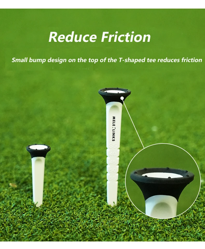 Description Picture 5 of item12 Pcs/Box Golf Tees 45mm 79mm Plastic Adjustable Tees Reduces Friction Side Spin Step Down Tees Golf  Accessories Drop Ship
