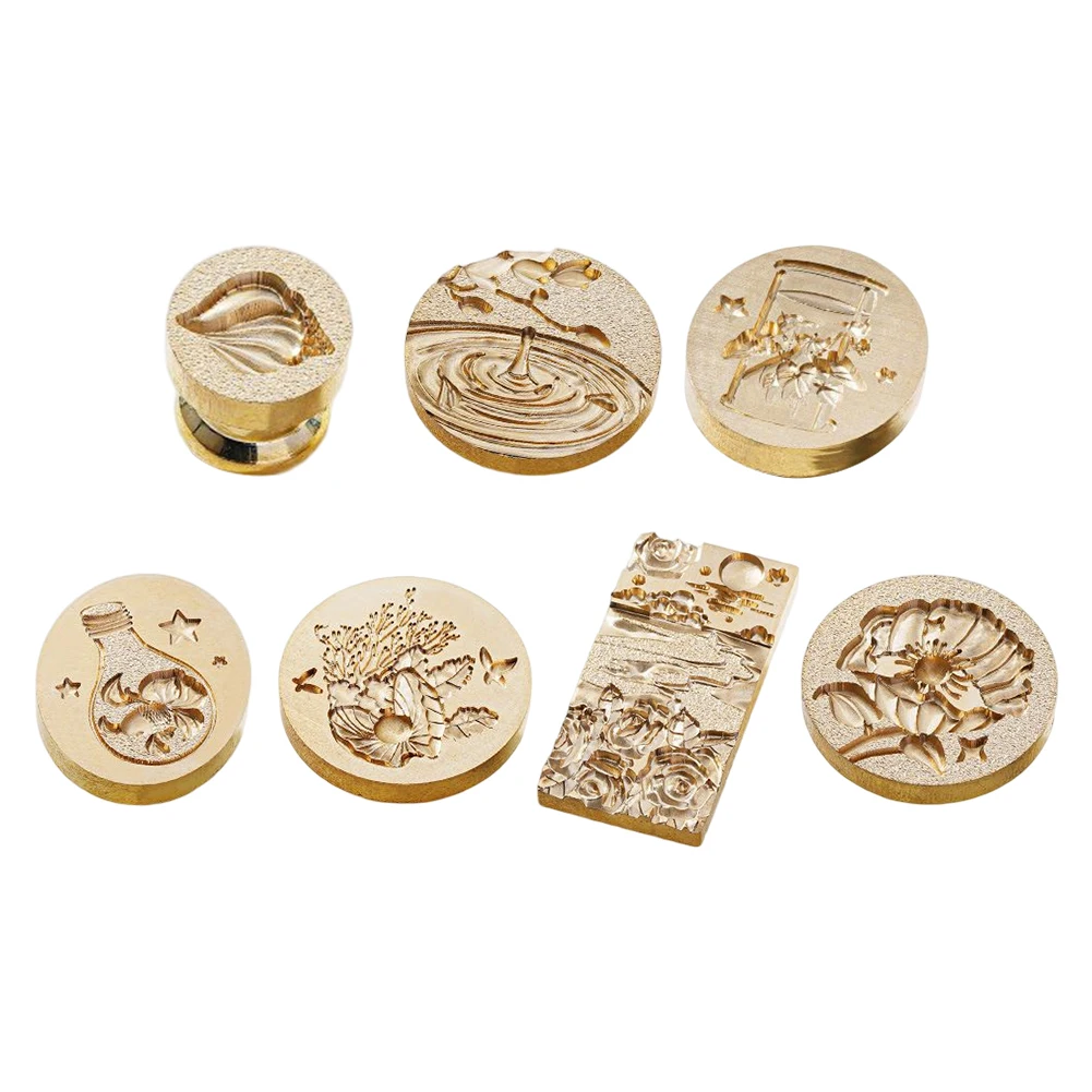 Wax Seal Stamp Oceans Series Copper Head Classic Vintage Enamel DIY Manual Account Invitation Envelope for Gift Scrapbooking