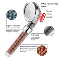 XIAOMI New 3 Functions High Pressure SPA Shower Head Water Saving Handheld Rainfall Bathroom Accessories Anion Filter Shower 2
