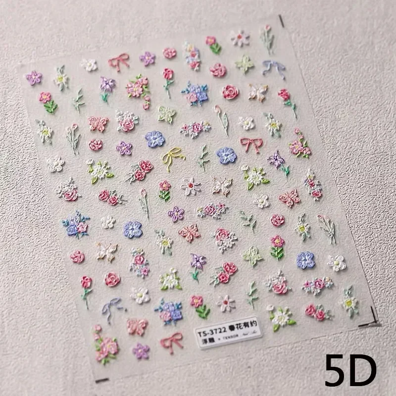 Camellia Bloom Floral Poetry Golden Nail Art Sticker Decal