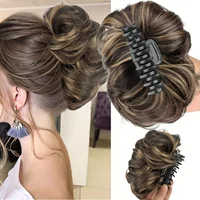 Pince à griffes sur cheveux en désordre, postiche synthétique ondulée, Chignon Donut Updo, Extensions capillaires pour femmes et filles 1