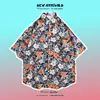 Men Street Fashion Summer Daily Shirt Hawaiian Cartoon Print Casual Loose Shirts Short Sleeve Beach Loose Tops 3