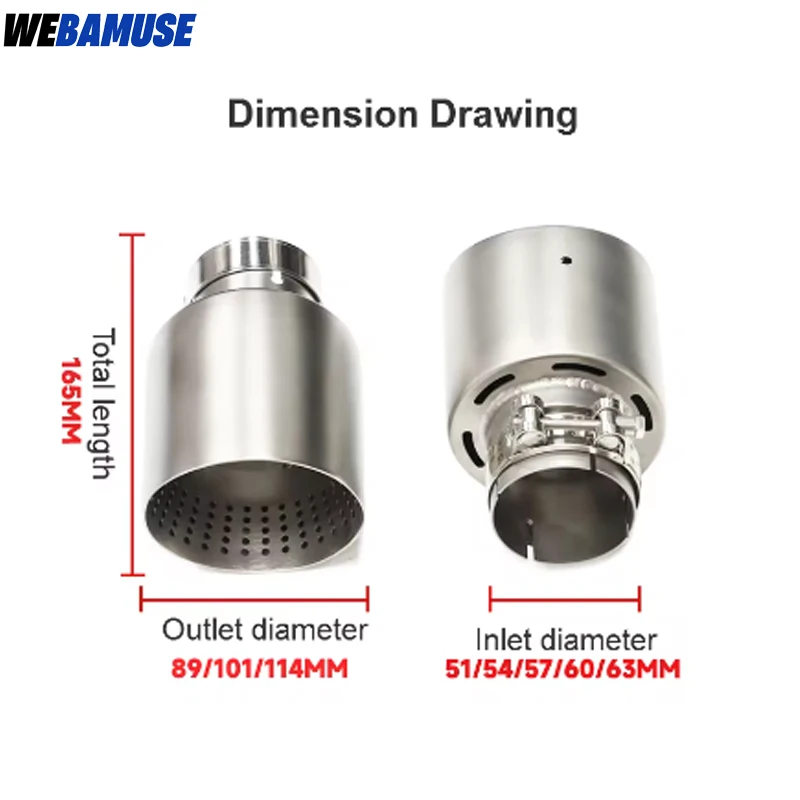 1 Pcs Matte Stainless Steel Car Exhaust Tip System Pipe Universal Exhaust Tip For VW GTI MK7 Golf7 Nozzle 63MM 60mm Muffler
