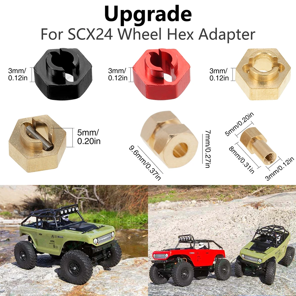 Brass Aluminum Wheel Hex Hubs Adapter Accessories Wheel Nuts For Axial