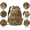 QT&QY 40L Tactical Backpack for Men Camping Hiking Backpacks Reflective Outdoor Travel Bags Survival Molle Climbing Rucksack Bag 3
