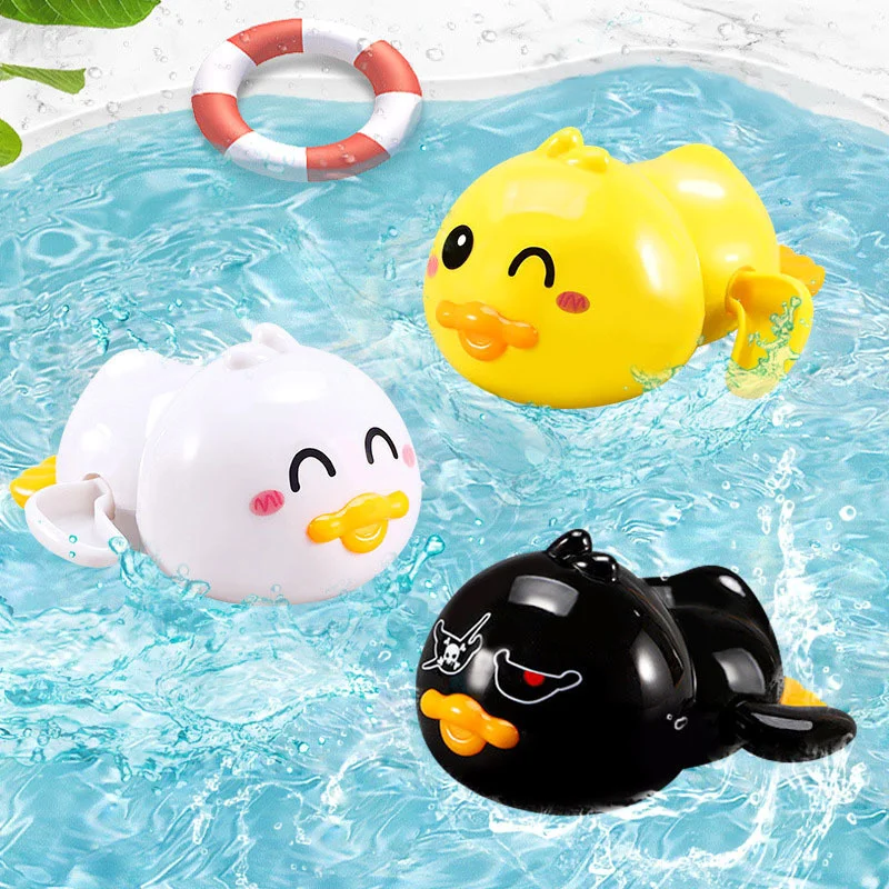 Summer Bath Toys Cute Animal Swimming Bathing Ducks Whale Floating Wind Up Clockwork Water Shower Toys for Baby 0 24 Months 2