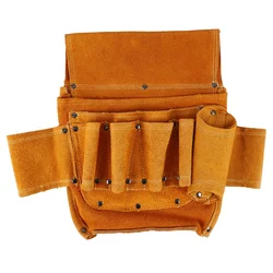 Trousse à outils électrique en cuir, sac multifonction de décoration de la maison, sac de ceinture à outils, Kit de matériel électrique en bois, sac de rangement 