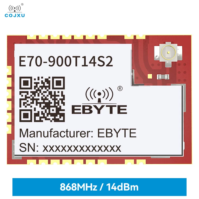 

CC1310 Modbus UART Wireless Module 14dBm Small Size Long Distance 1.5km SMD Low Power Consumption Data Transsmision E70-900T14S2
