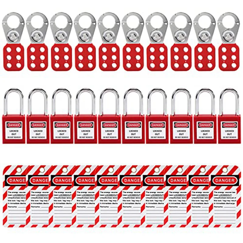 Ckout Tagout Locks Kit Set -Lock Out Tag Out Safetypadlocks Set -Lockout Hasps For Electrical Lock Tag Station
