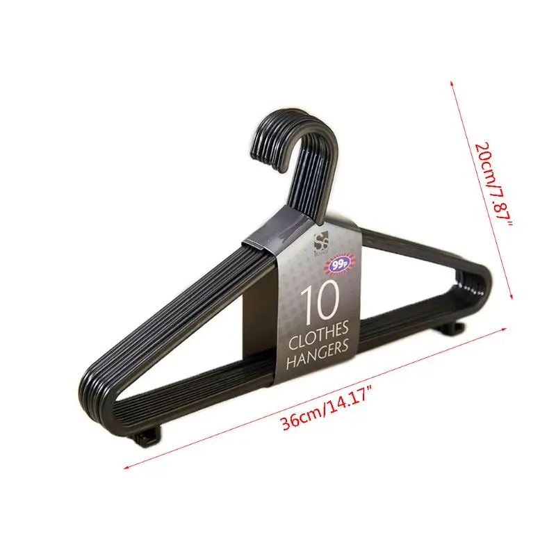 20pcs Clothes Coat Hangers Plastic Adult Antiskid Multi-Functional Hooks For Clo