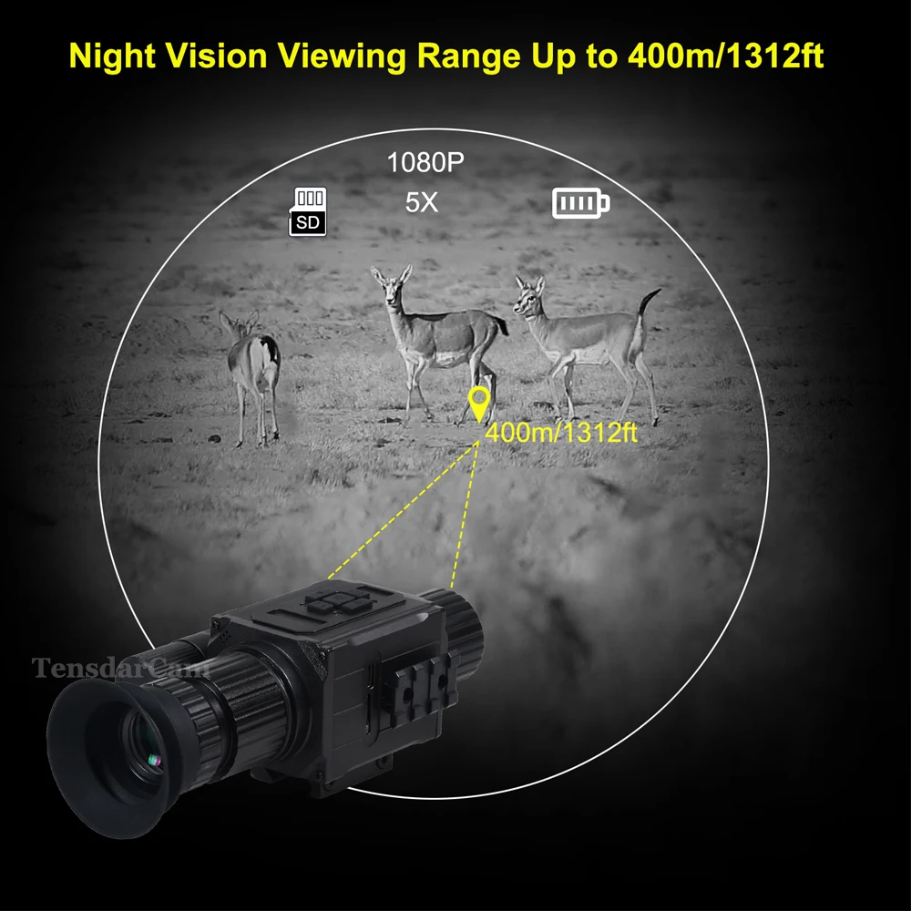 Digital Night Vision Scope Infrared Optics Monocular Riflescope 5X Zoom HD 1080P Video Hunting Camera NK008