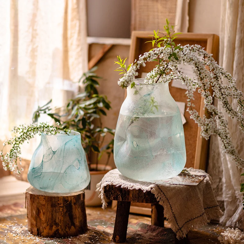 

Original Design Decorative Vase Modern Glass Wedding Art Vases Aesthetic Flower Novelty Vasi Per Fiori Interior Decorations