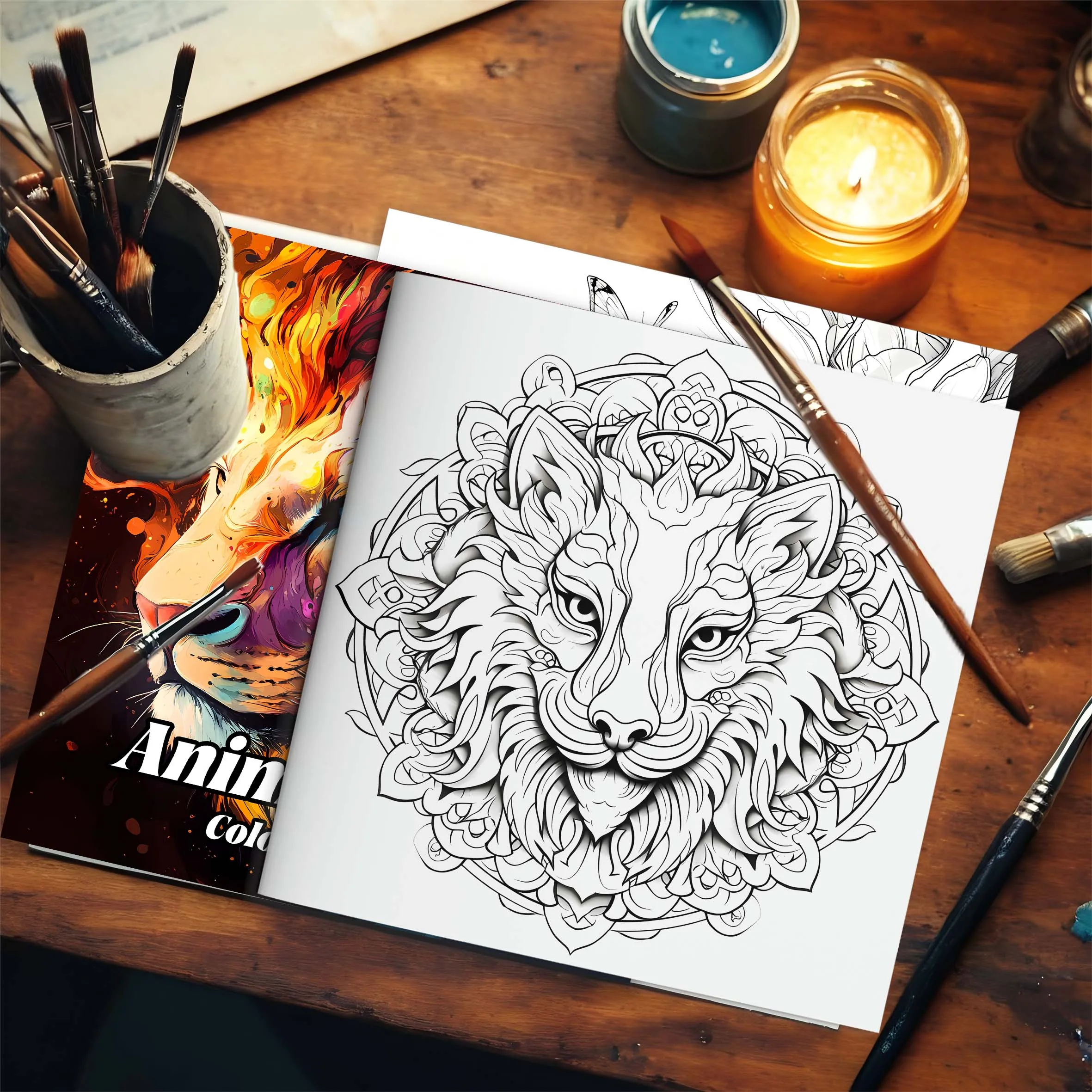 1pc Coloring Book Animal lion Adult Picture Book Gift For Birthday Party Relieve Stress Kill Time Graffiti Painting Drawing Art 4