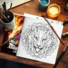 1pc Coloring Book Animal lion Adult Picture Book Gift For Birthday Party Relieve Stress Kill Time Graffiti Painting Drawing Art 4