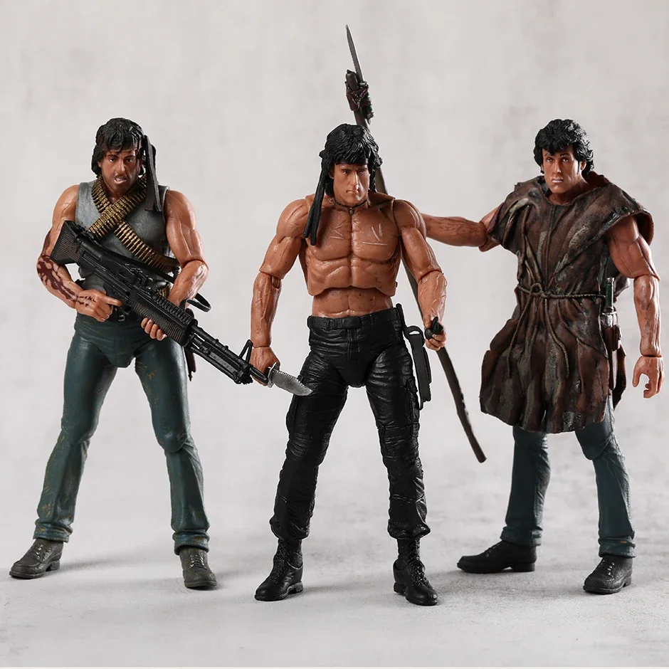 Neca First Blood John J Rambo Mobile Assemblare Action Figure Figurine Model Toy