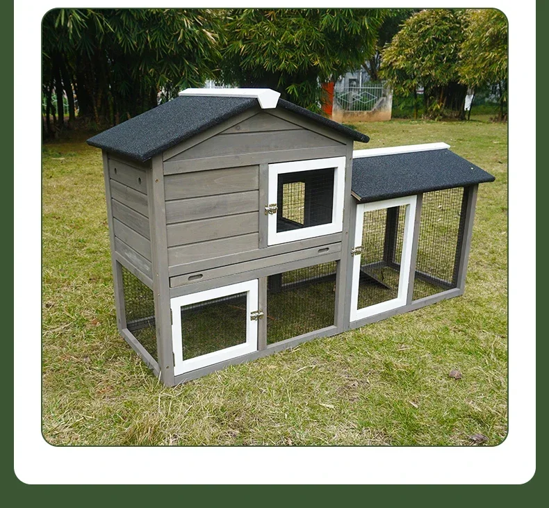 

Solid wood outdoor rabbit coop, chicken duck coop, chicken , pigeon rabbit , cat , household outdoor pet house, wate