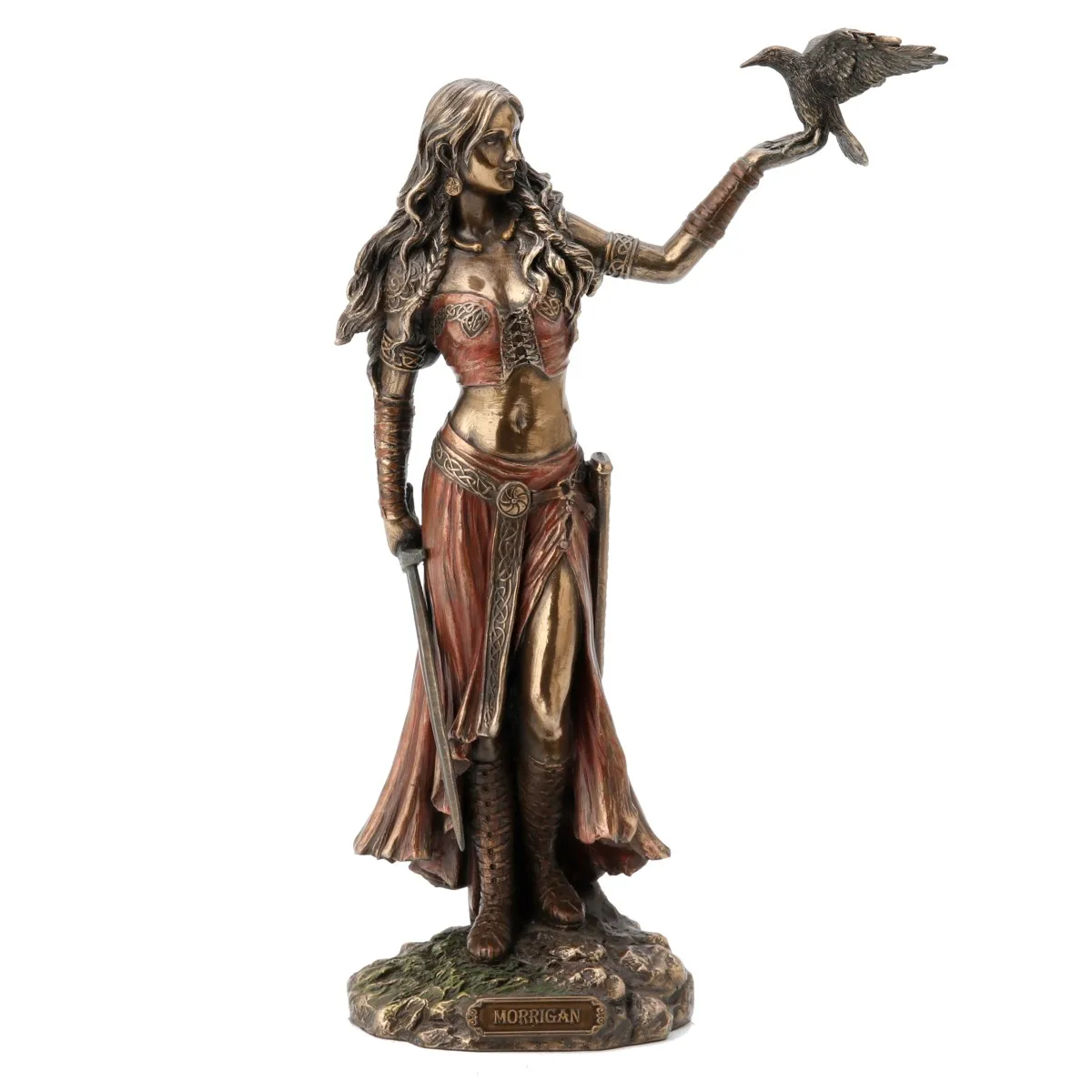 By Sigris Figure Goddess Morrigan Celtic Gold Resin 27 X8X17Cm Bronze Figure Decorative Decorazione