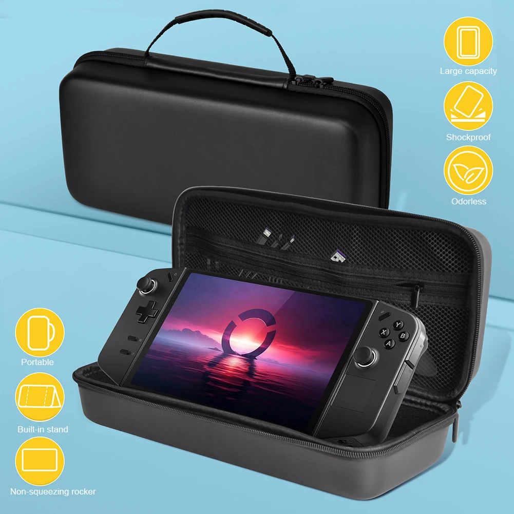 Lenovo Legion Go 휴대용 게임 콘솔용 휴대용 케이스 가방, 블랙 하드 쉘, 방수 휴대용 보관 케이스, 게임 액세서리
