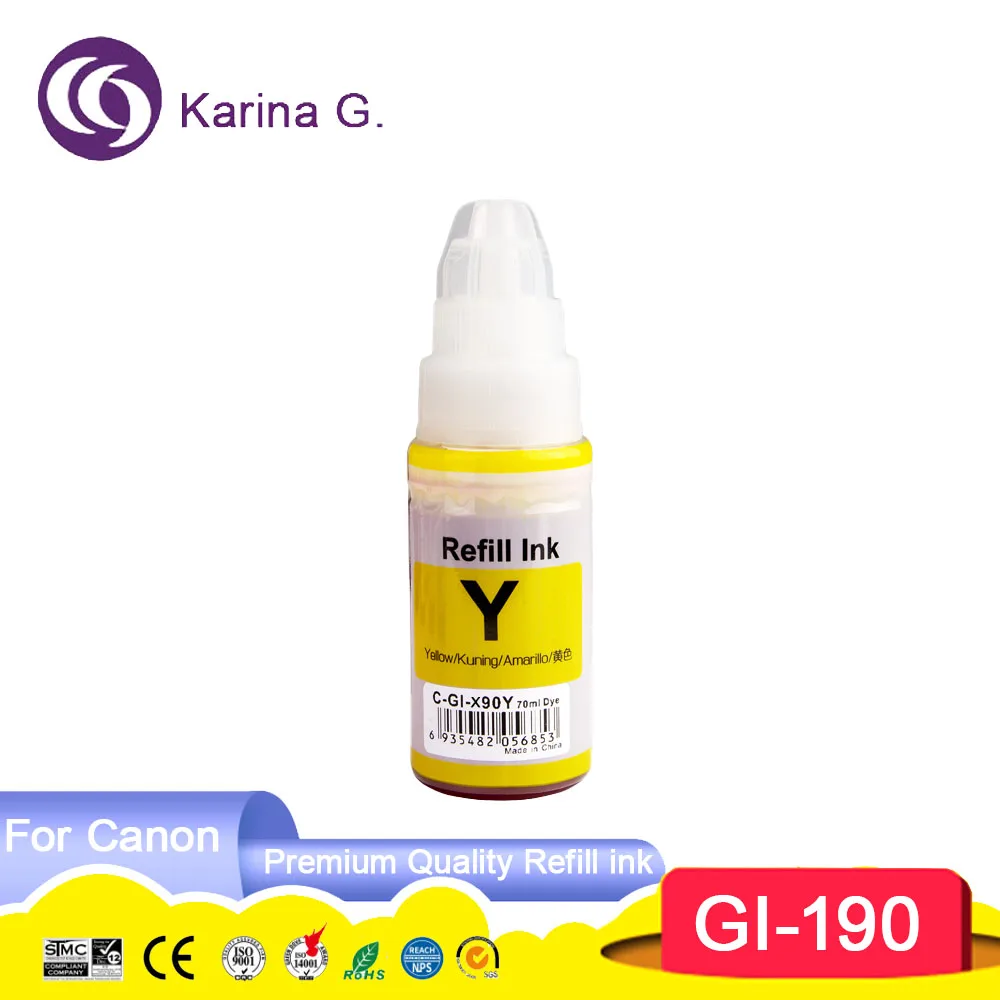 GI190 GI 190 GI-190 Compatible Bottle Water Based Refill Tintas Ink for PIXMA G