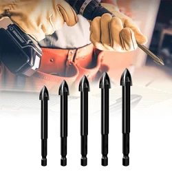 Ensemble d'embouts de perçage 5 pièces, embout en céramique ouvre trou en alliage dur poinçonné poignée triangulaire outils de Construction pour le travail ménager 