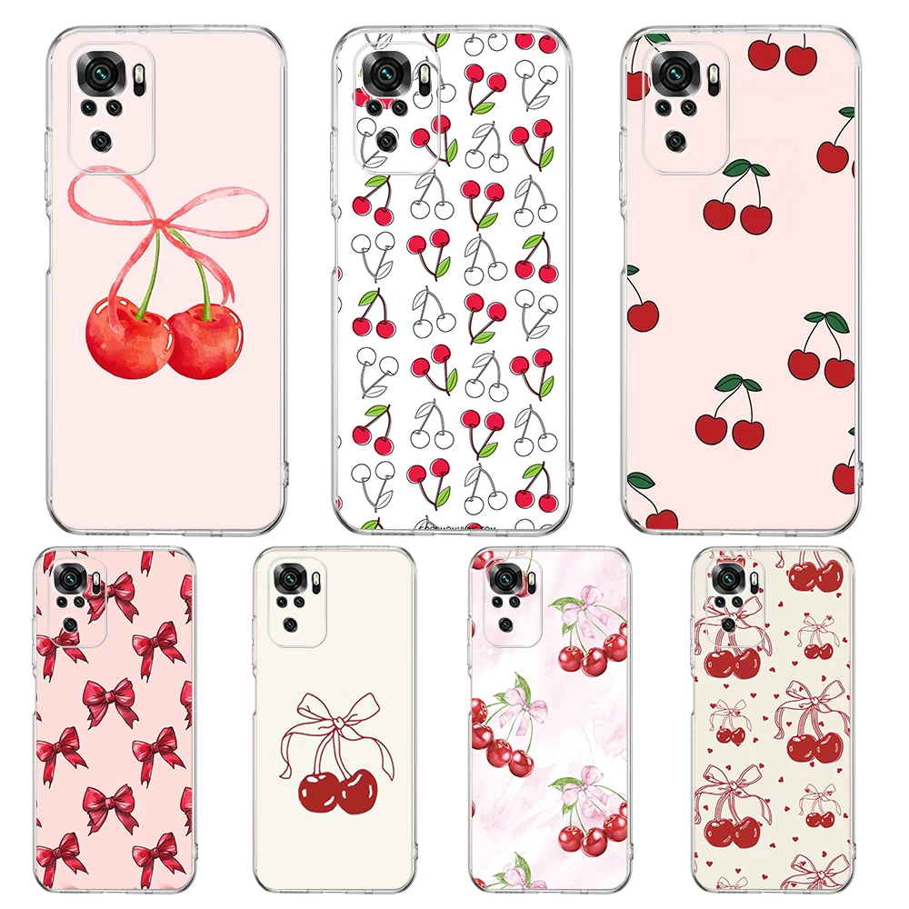 Charming Cherry Bow Clear Phone Case