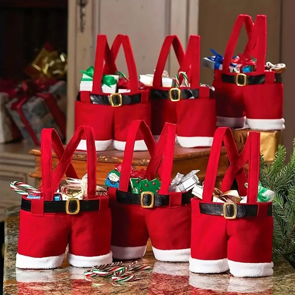 Festive Santa Shorts Holiday Gift Bag