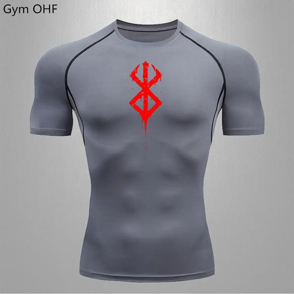 Berserk Anime Quick Dry Men's Compression T-Shirt - Summer Short Sleeve Sports Top