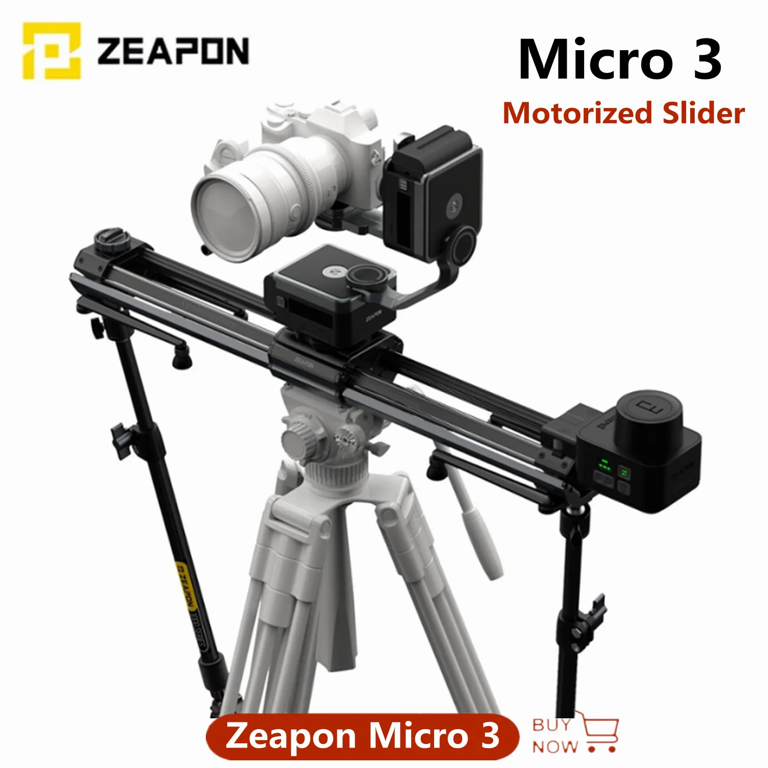 Zeapon Motorized Micro 3 Camera Slider Portable Travel Distance 59cm/21.2in 4.5kg All-Direction Motor Slider Rail System