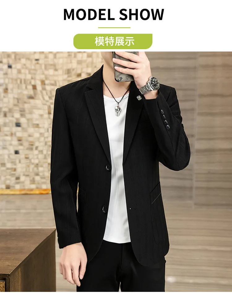Hoo 2023 Men's Spring/Summer New Slim Fit Suit Jacket Business Casual