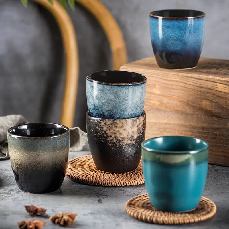 Japanese Ceramic TeaCup Stoneware Mug Soup Cup for Tea Ceremony Minimalist Style
