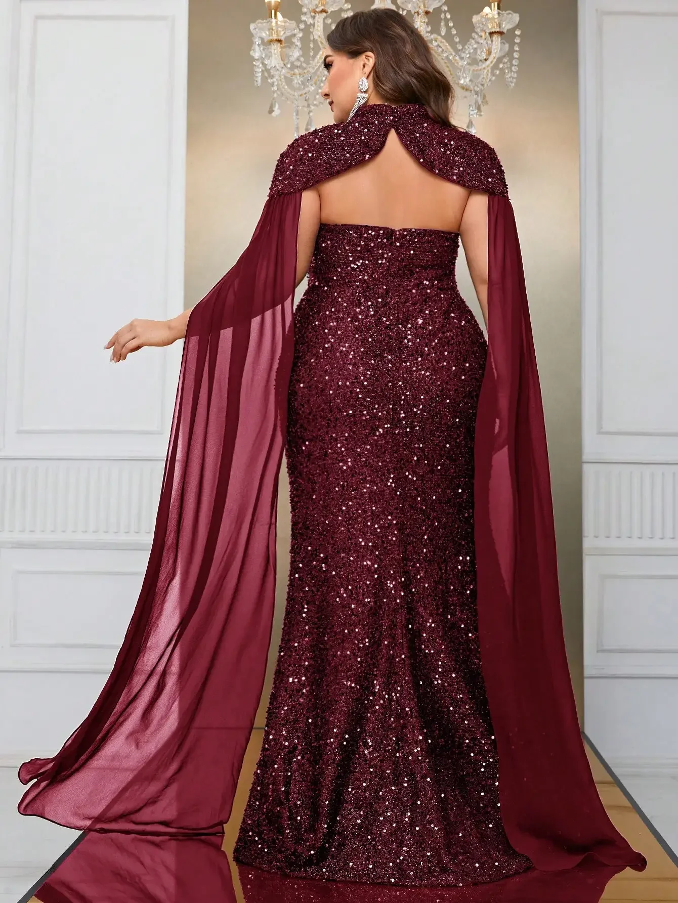 Robe Sequins Femme Curvy, Robe Soirée Femme Chic Et Elegant Mariage