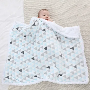 Baby Blanket Warm Fleece Thermal Newborn Soft Stroller Sleep Cover Infant Bedding Swaddle Wrap Soft 1