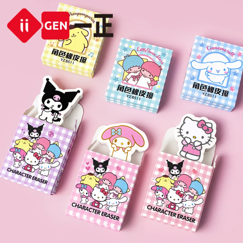 

Hello Kitty Sanrio Cute Eraser Student Anime Figures Toys Kuromi Melody Cinnamoroll Erasers Learn Stationery Kids Birthday Gifts