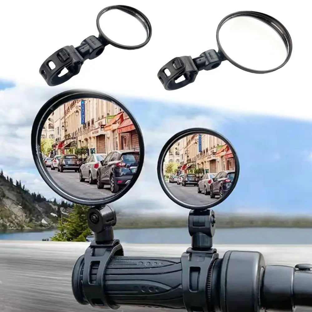 Motorcycle Mirror 1Pcs Rotating Side Mirrors Mirror Spoiler Rear View Mirrors Motorcycle Rearview Mirror Rear View 360 Rotation Round