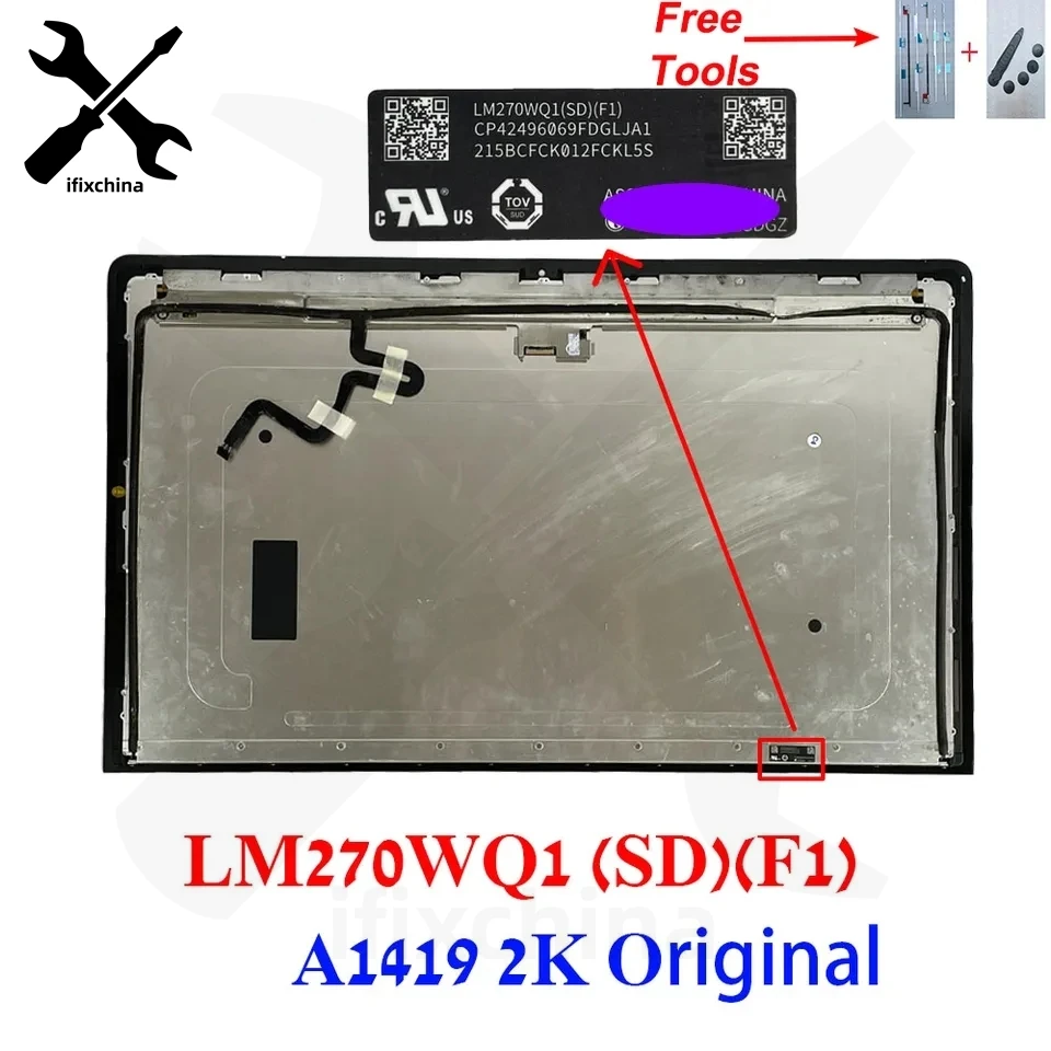 Новый ЖК-дисплей в сборе 2K A1419 2012 2013 LM270WQ1(SD)(F1) Для IMAC 27 дюймов A1419 2K ЖК-экран LM270WQ1 SD F1