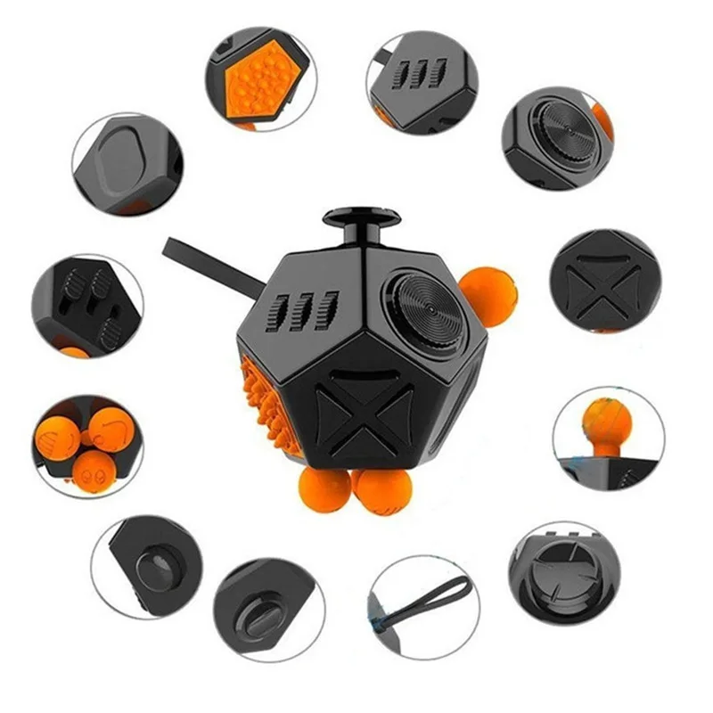 Anti Stress Toys Fidget Toys Magic Puzzle Cube Puzzle Toys Puzzle Cube Mini Fingertip Toy Fidget Cube Toy EDC Fidgeting Anti Stress Relief Toys Anxiety Antistress 12 Side