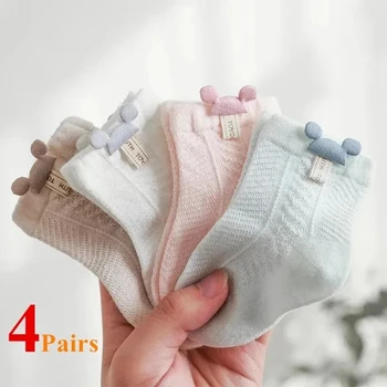 4 Pairs Baby Girl Thin Socks 1