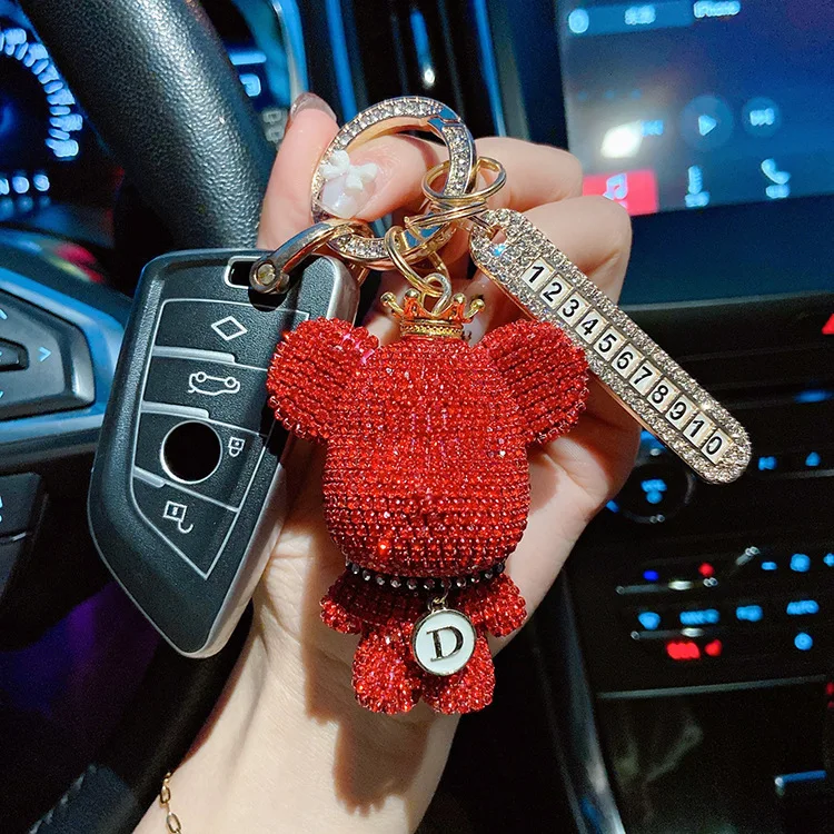 Simpatico Cartone Animato Orso Nome Ciondolo Portachiavi Decorazione Kawaii Nome Dei Bambini Tag Portachiavi Borsa Accessori Per Gingillo Auto  26