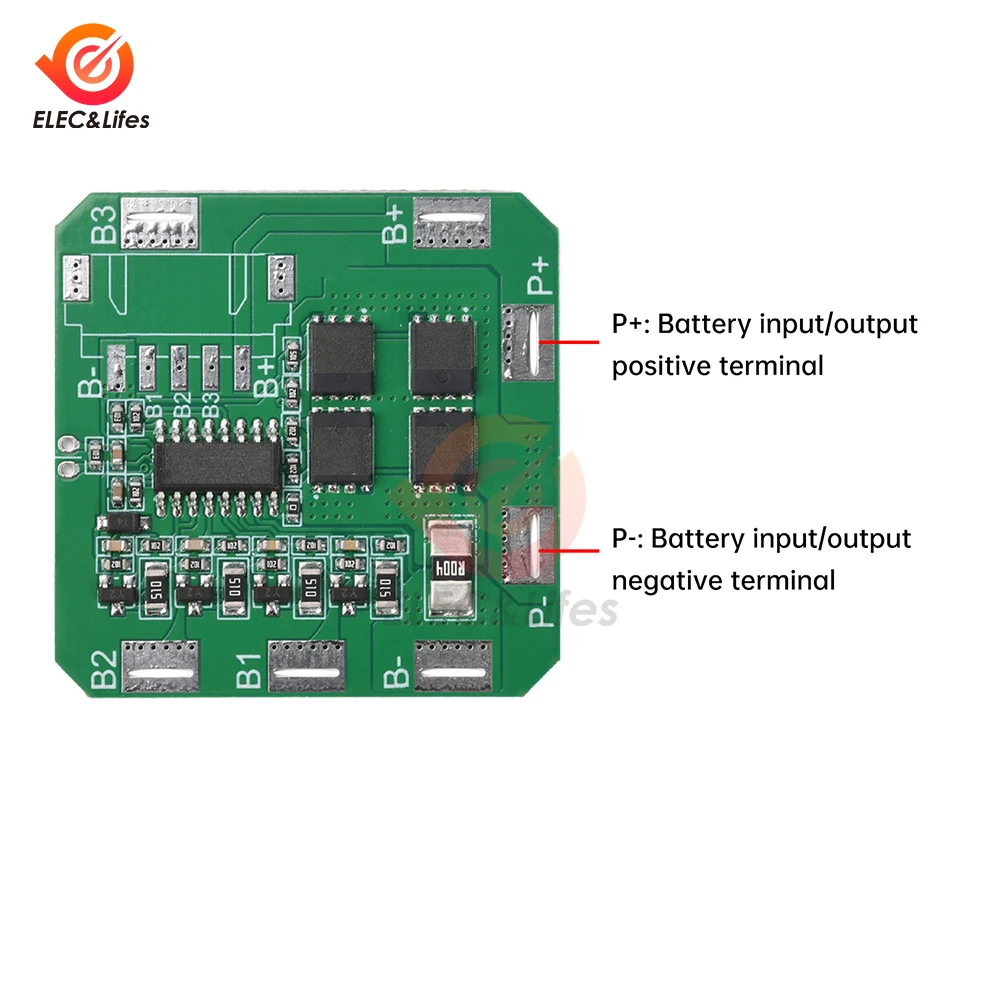 Scheda di Protezione Batteria BMS 4S 16A con Bilanciamento Passivo, Protezione da Sovraccarico e Scarica Eccessiva per Batterie Li-ion Polimero 4S 3.7V - immagine 5